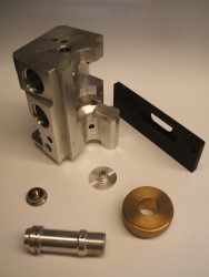 CNC Machined Aluminium block, anodised aluminum part, motor drive flange and other parts